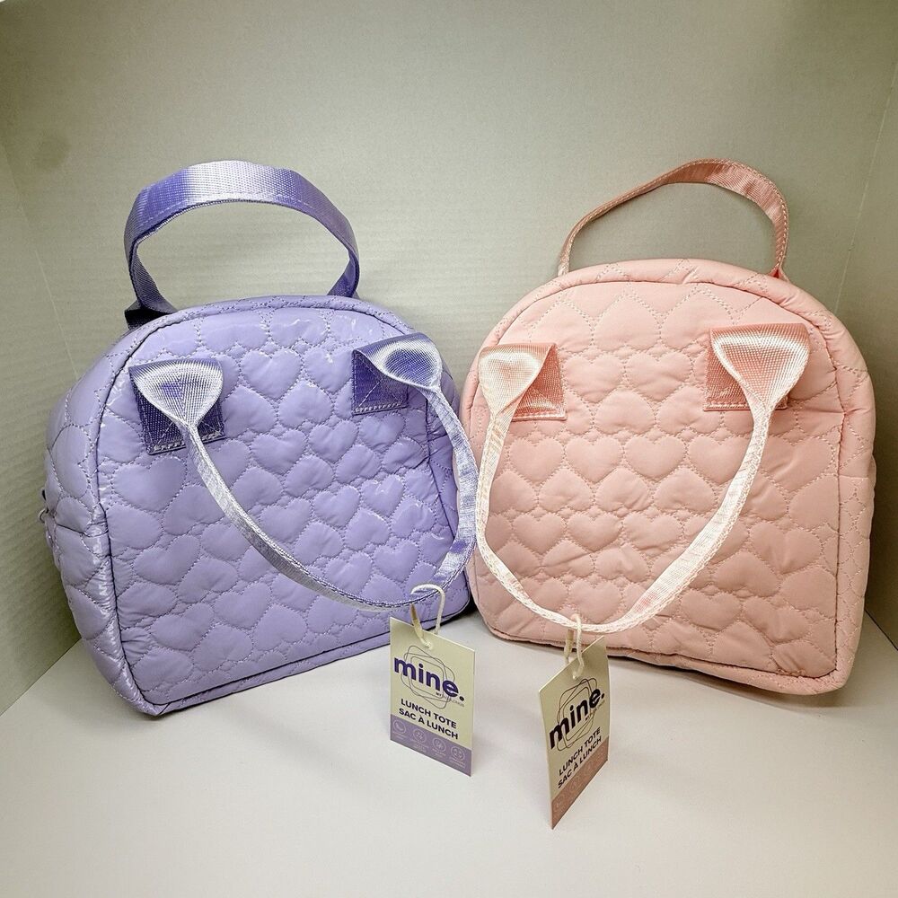 Mine By MyTagalongs Heart Quilted Lunch Tote Lot Of 2 Nordstrom Bags New